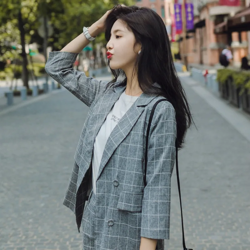 Женская одежда стильный костюм женский офисный из двух предметов двубортный в