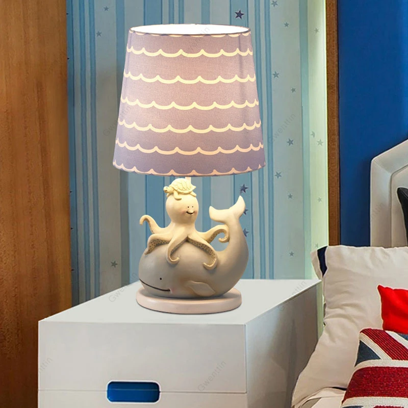 Настольная лампа с милым мультяшным дельфином и коровой украшение для детской