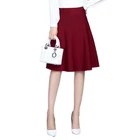 Летние женские юбки, черные юбки а-силуэта, Повседневная Однотонная юбка выше колена с карманами, винно-красная короткая юбка, модная юбка для девушек