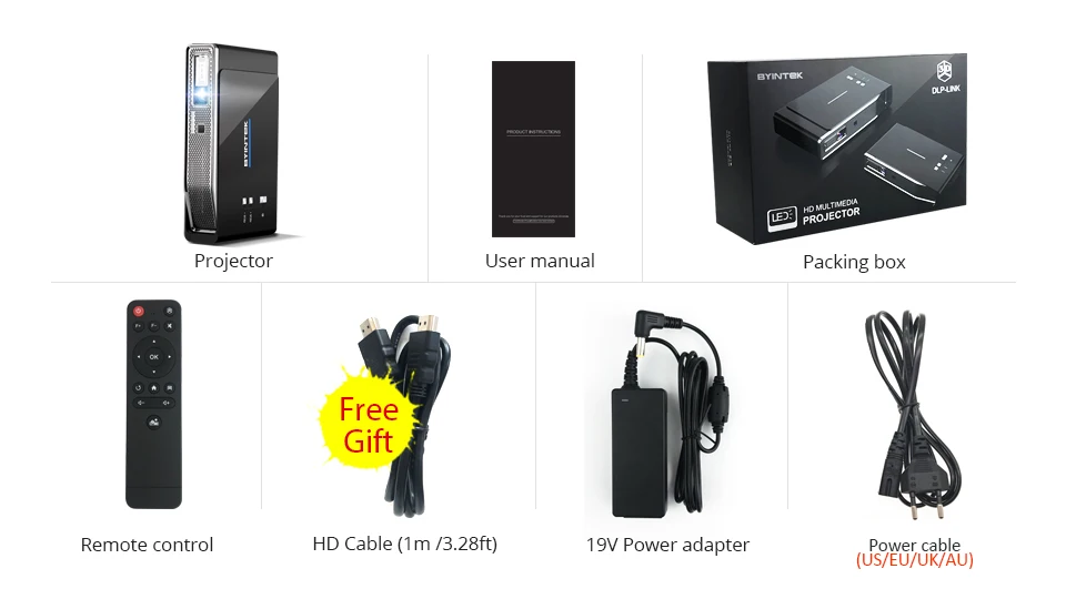 BYINTEK UFO R15 300 дюймов Смарт Android wifi видео светодиодный портативный мини DLP 3D проектор для Iphone 11 Full HD 1080P домашний кинотеатр 4K