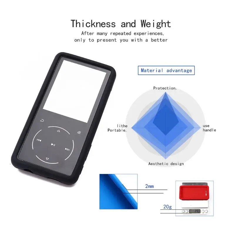 Силиконовый защитный чехол Гибкая крышка для SOULCKER D16 аксессуары для MP3-плеера