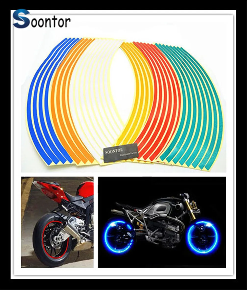 2019 полоса мотоциклетная наклейка для колес Светоотражающая накладное