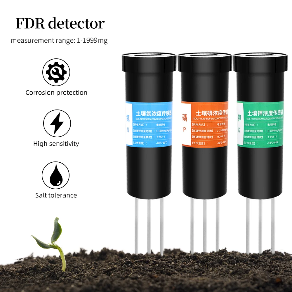 

NPK Soil Meter Nutrient Tester Nitrogen Phosphorus Potassium Soil Analyzer Fertility Conductivity Garden Plant Flower Test Tool