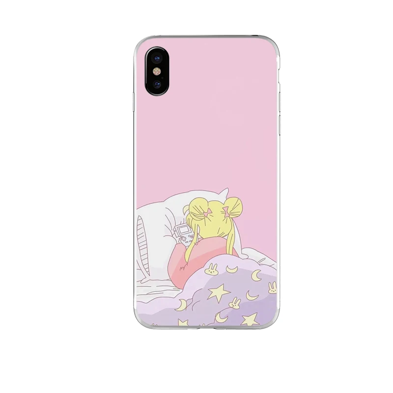 Sailor Moon Luna Cat Pattern Soft Silicone Phone Case Cover For iPhone 7 8 6 6s Plus X XR XS MAX Transparent TPU Shell Coque |