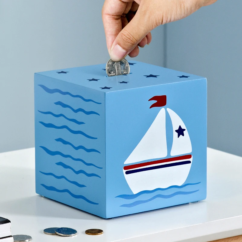 

Piggy Bank Large Capacity Birthday Gift Money Jar Mony Box Money Box For Kids Wooden Money Box Cube Money Saver Money Saving Box