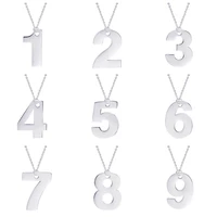 jewelry number stainless steel necklaces chain 0 9 digital pendant choker women men decoration on the neck anniversary gift