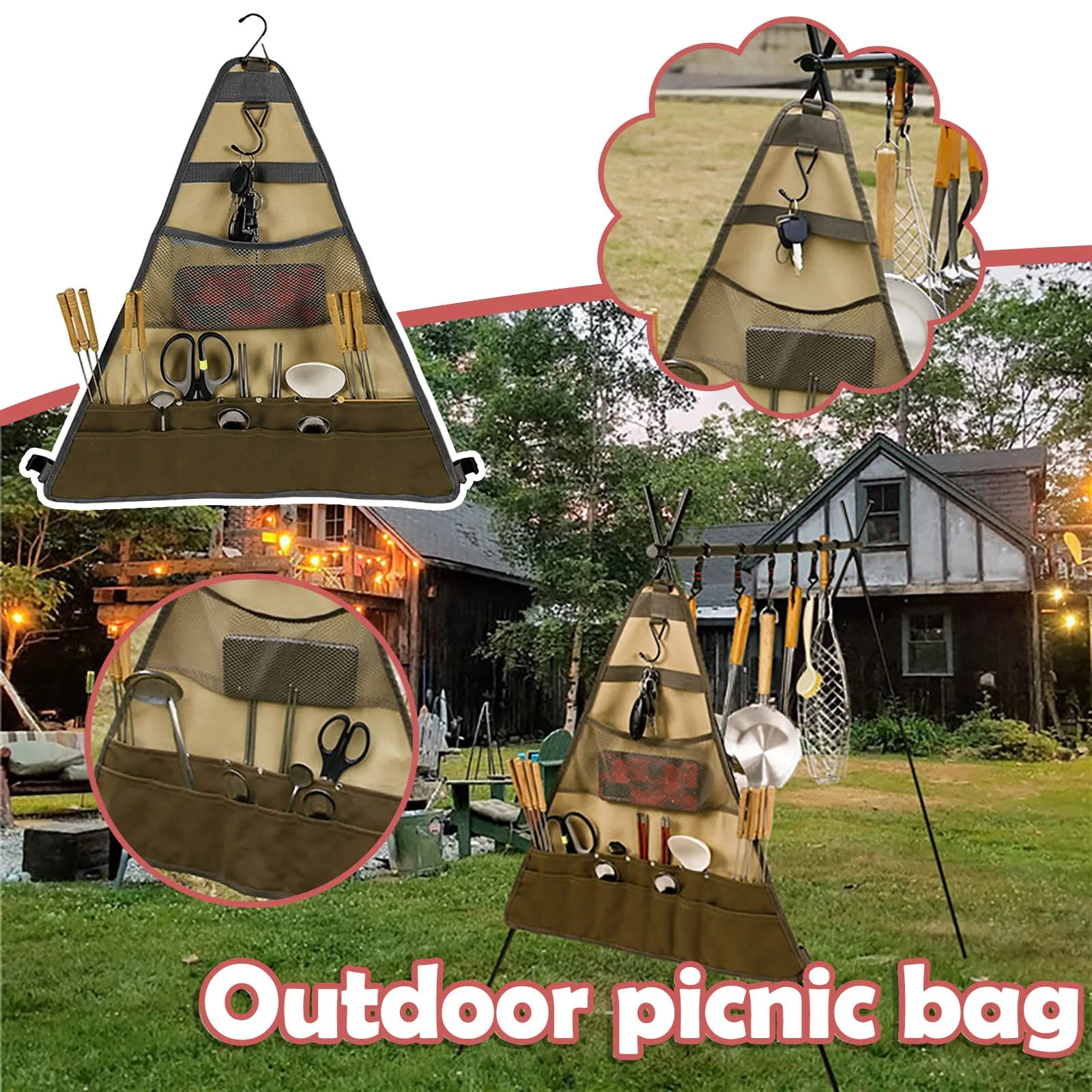 Сумка для хранения столовых приборов пикника 900D органайзер из ткани Оксфорд