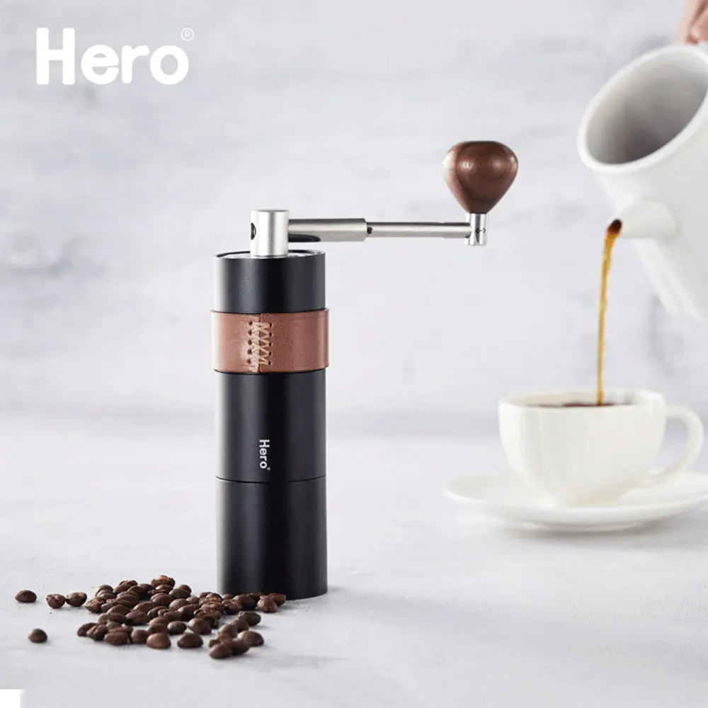 売る ヒーローS03マニュアルグラインダーミニコーヒーグラインダーポータブルコーヒーフライスバリ研削盤ステンレス鋼手バリミル