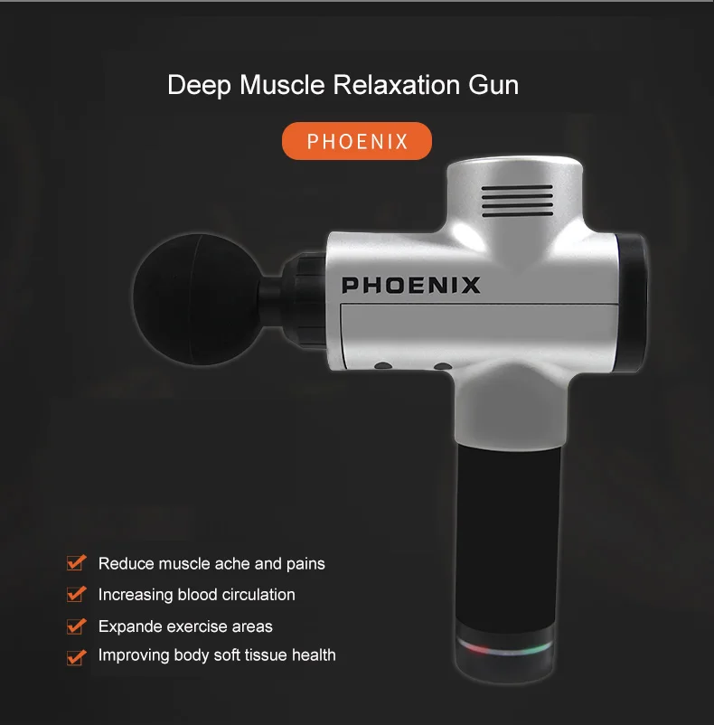Phoenix A2 электронный массажный пистолет терапевтический массажер для тела Профессиональный Массажный пистолет для мышц высокочастотное массажное устройство