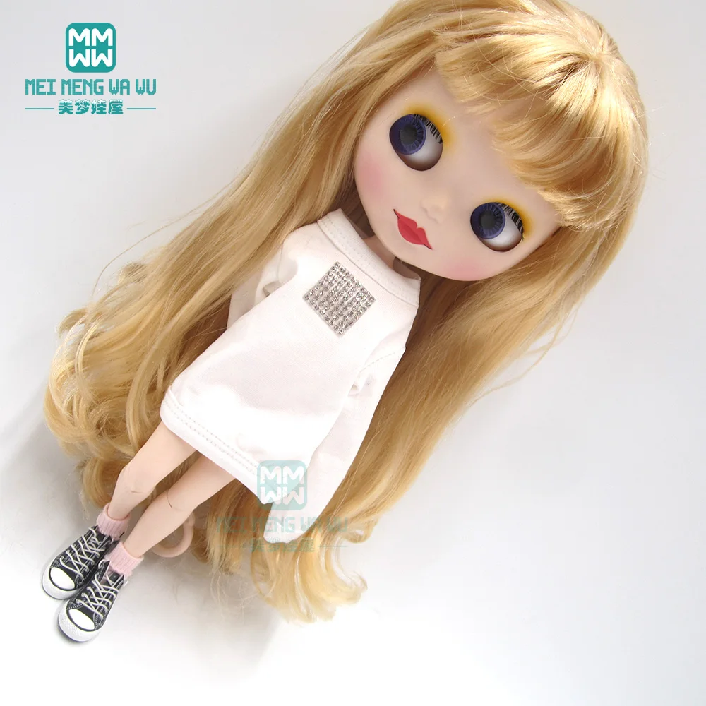 1 шт. одежда Blyth Doll модная расшитая блестками футболка белый, черный, коричневый, темно-зеленый для Blyth Azone1/6 Аксессуары для кукол