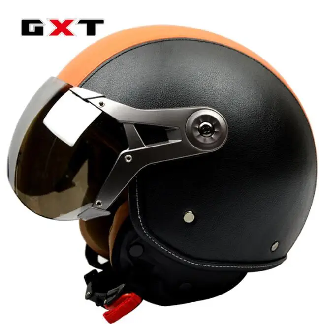 GXT винтажный Ретро скутер из натуральной кожи шлем rcycle capacete cascos 3/4 шлемы с