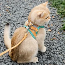 Cat Harness Leash Set for Chihuahua Accessories Dog Cat Vest Pug Leashes Walking Tools Walk Out Lead Product