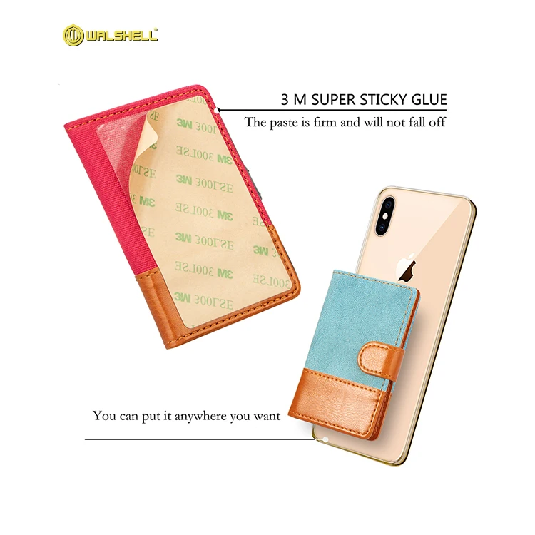 

Wholesale business card holder, mobile accessories card slot for smart phone, adhesive stick card bag for phone
