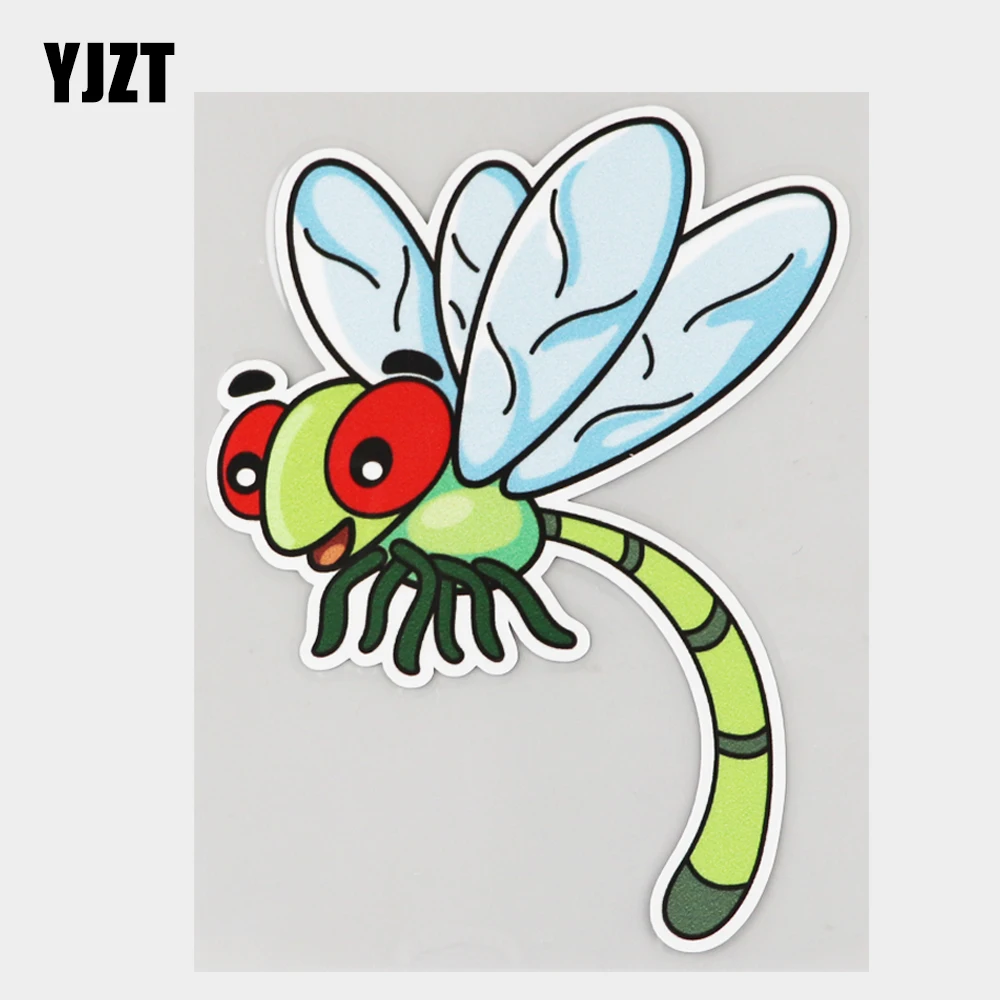 

YJZT, 10,2 см × 13,8 см, забавная красивая стрекоза, летающая сюда наклейка, ПВХ автомобильная наклейка 11A-2014