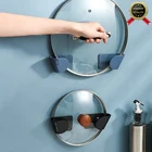 2 шт.компл. простой держатель для крышек кухонных кастрюль, самоклеящаяся полка для хранения без отверстий, органайзер для крышек сковородок, стойки для хранения, кухонные Держатели