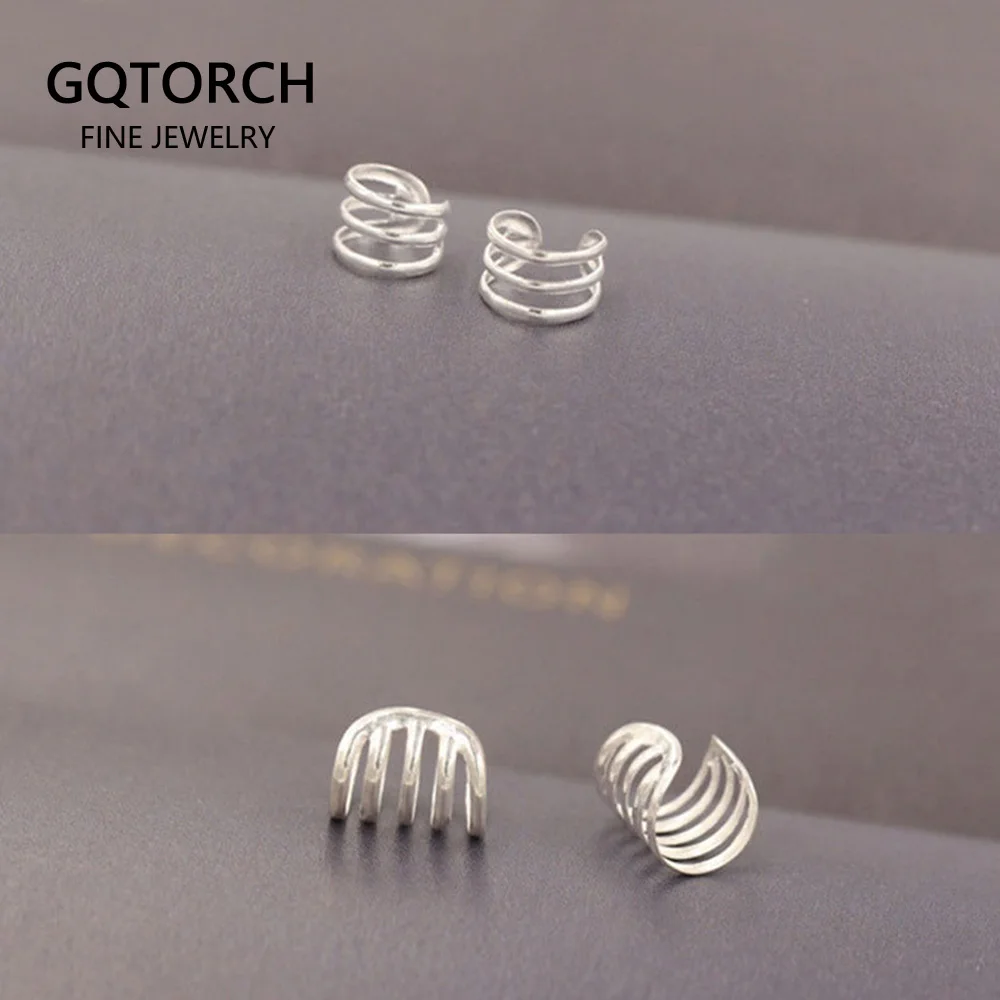 Серьги-Клипсы из стерлингового серебра 925 пробы без пирсинга многослойные серьги