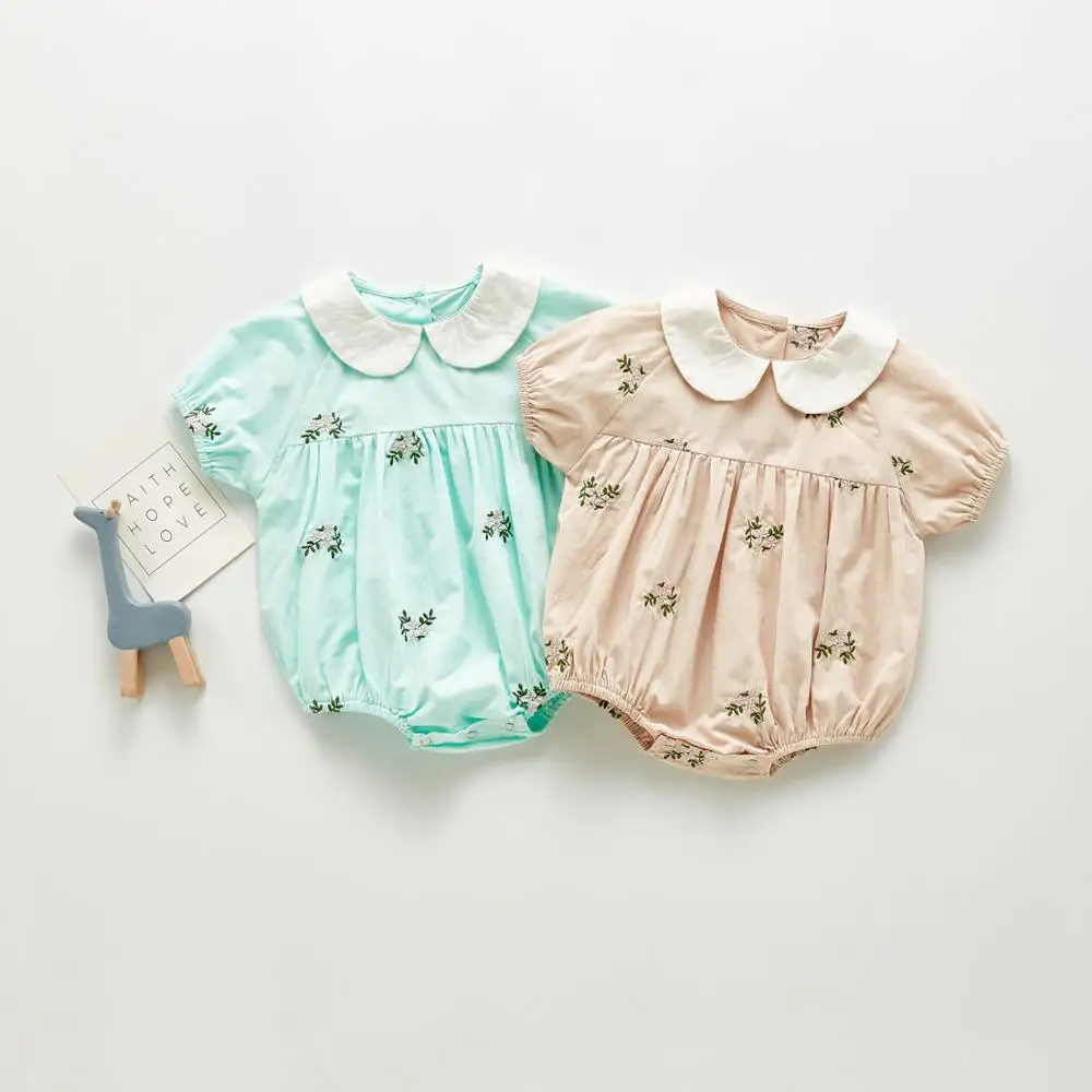 Детский комбинезон с вышивкой коротким рукавом|Ромперы| |