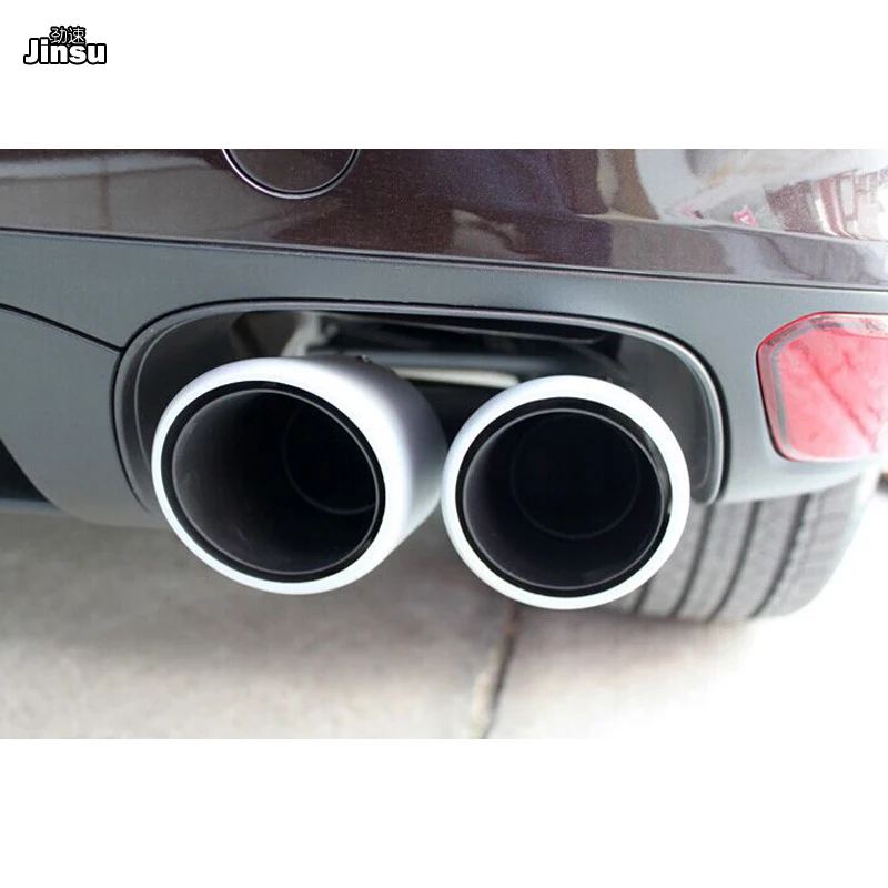 Матовые Серебристые наконечники выхлопной трубы глушителя для Porsche Cayenne 958 1 V6 V8 2011