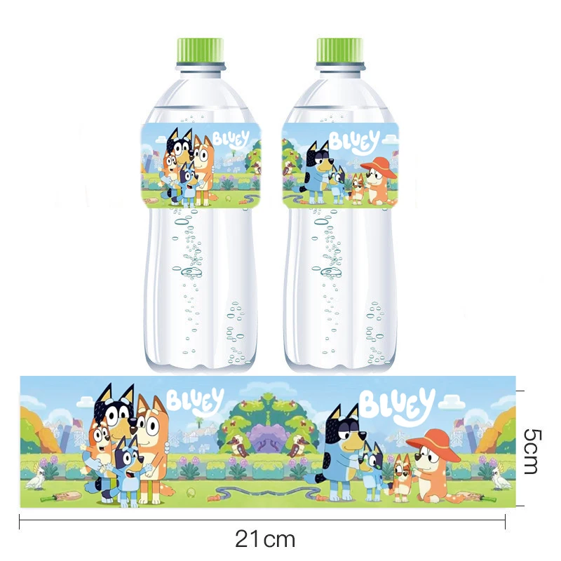 Magrise-etiquetas adhesivas para botella de agua, etiquetas adhesivas de color azul, para cumplea&ntilde;os, celebraci&oacute;n de beb&eacute;, regalo de cumplea&ntilde;os, suministros de decoraci&oacute;n, 12 Uds.-0