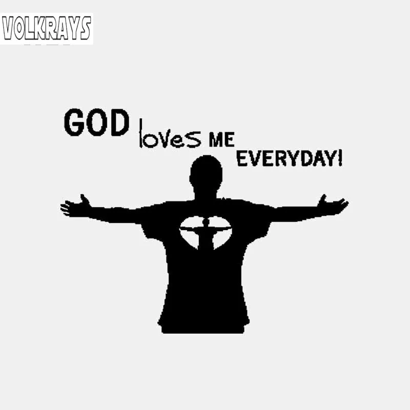 Volkrays креативные автомобильные стикеры God Love Me повседневные христианские фраза