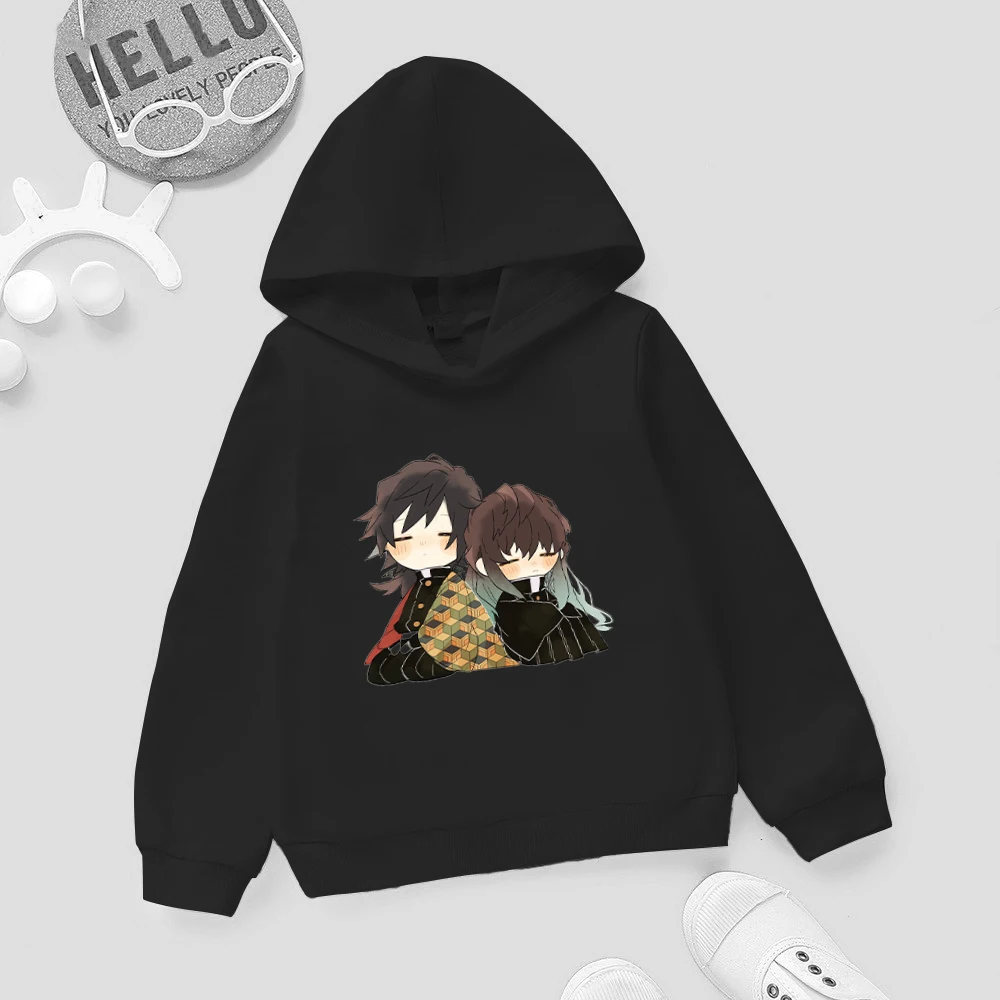 

Children Hoodies Hot Japanese Anime Demon Slayer Long Sleeve Autumn and Winter Ghost Blade Boys/Girls Print Blouse Baby Tops