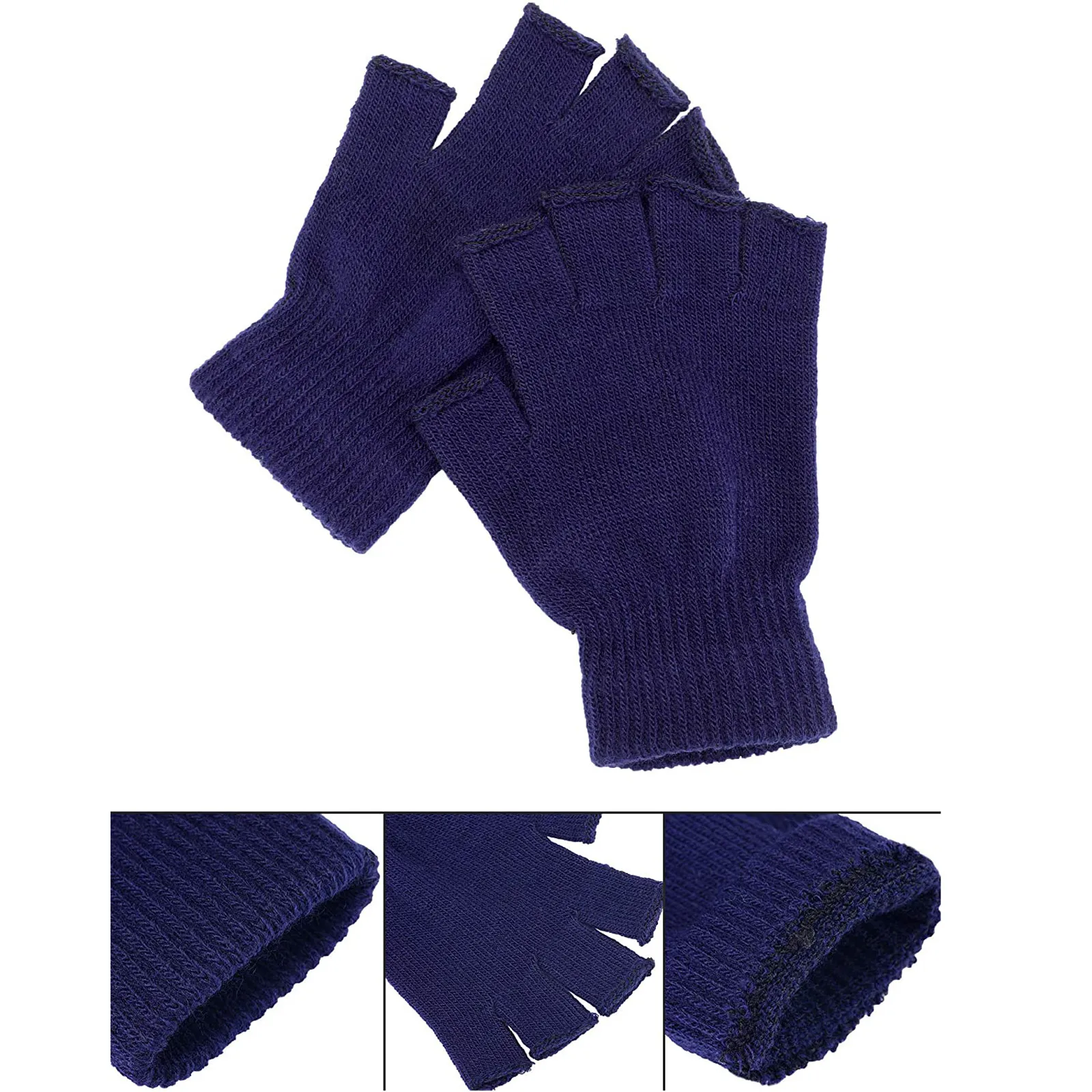 

Unisex Winter Warm Soft Cycling Gloves Anti-slip Elastic Open Fingers Writing Work Gloves Outdoor Sports Skiing Mitten