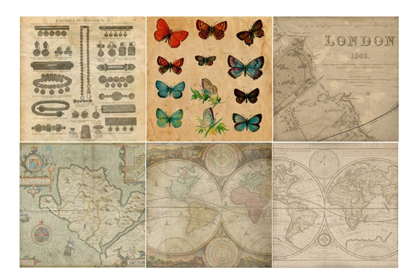 

12Pcs Vintage English Letters Map Sticker DIY Craft Scrapbooking Album Junk Journal Planner Decorative Stickers