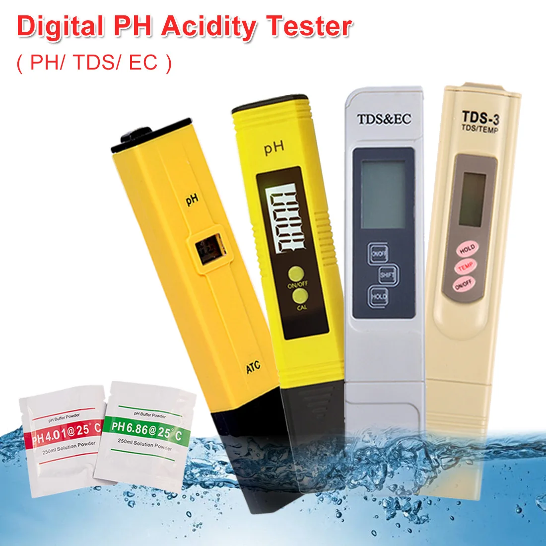 Цифровой измеритель PH /TDS/ EC Тестер термометр ручка Чистота воды PPM фильтр