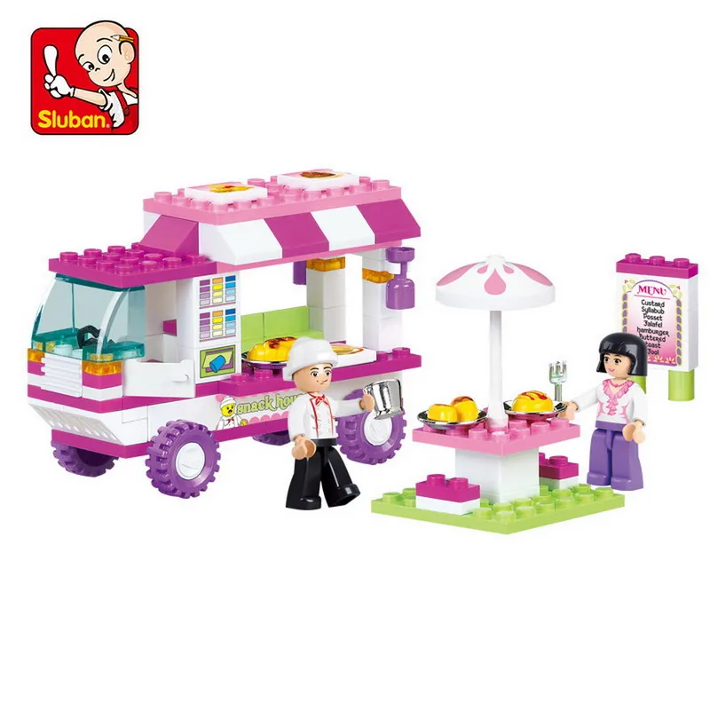 

Конструктор SLUBAN 0155 для девочек, друзей, розовый, Снэк, машина, фигурки, развивающие строительные блоки, игрушки для детей