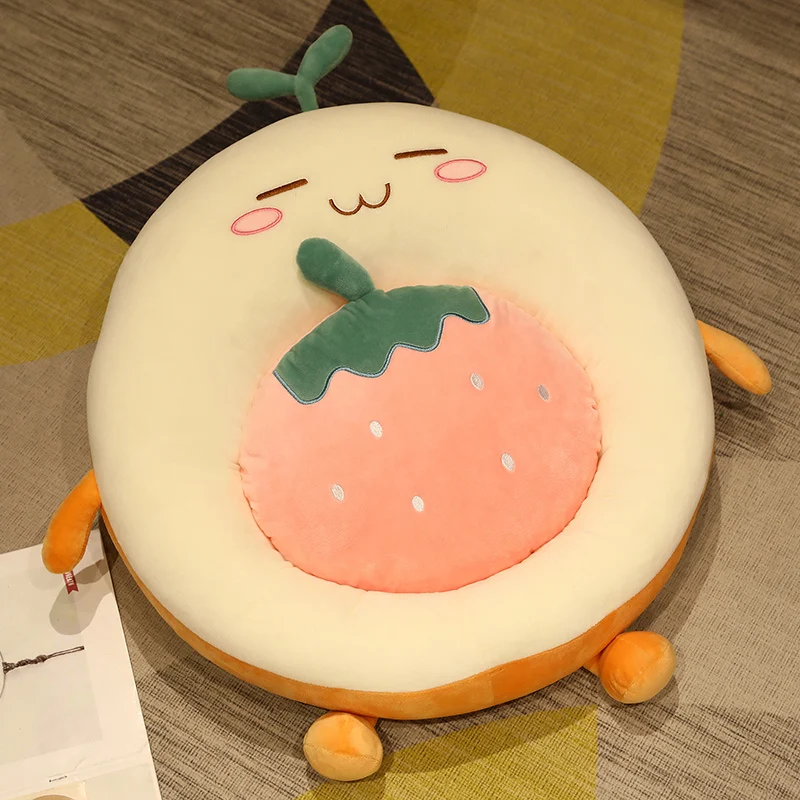 

6 Style New Colorful Fruit Animals Plush Pillow Kawaii Cartoon Plant Stuffed Doll Soft Chair Cushion Sofa Decor Kids Lovers Gift