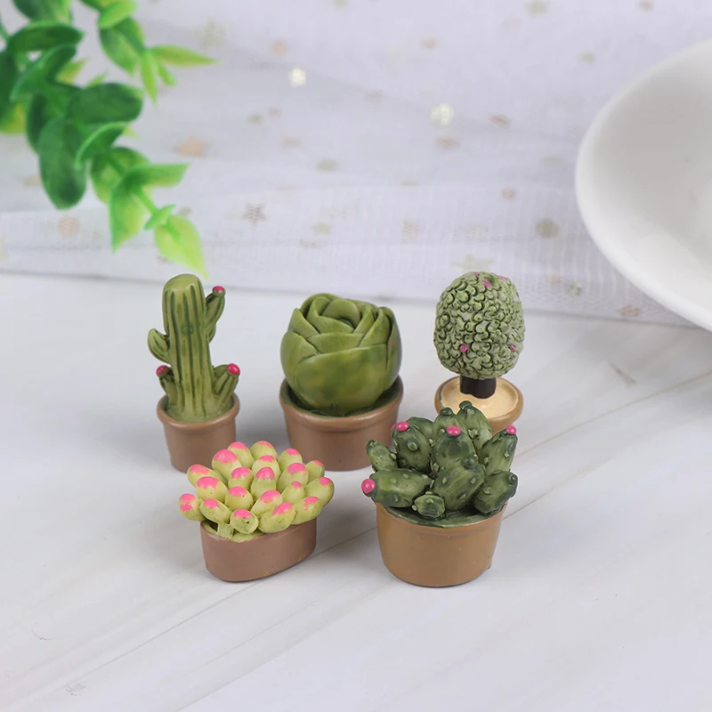 

2PCS Mini Green Potted Plants Lovely Cactus Desert Cacti Home Ornament Small Statue Little Figurine Crafts Cute Deco NEW