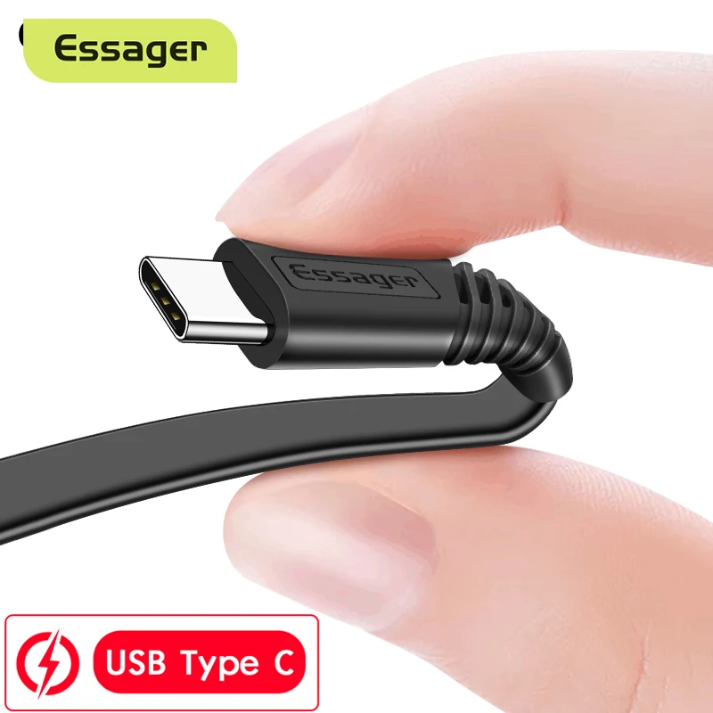 Кабель Essager USB Type C для быстрой зарядки телефонов Android 2.4A 0.3 2 м|Кабели мобильных