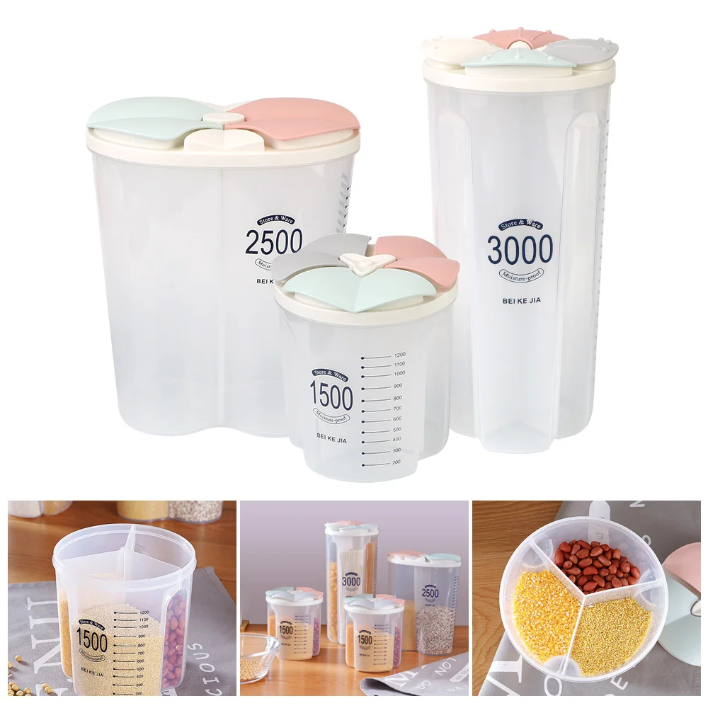 

Пластиковый герметичный контейнер, вращающийся контейнер для сухой пищи, контейнер для риса, Кухонный Контейнер для хранения пищи, прозрач...