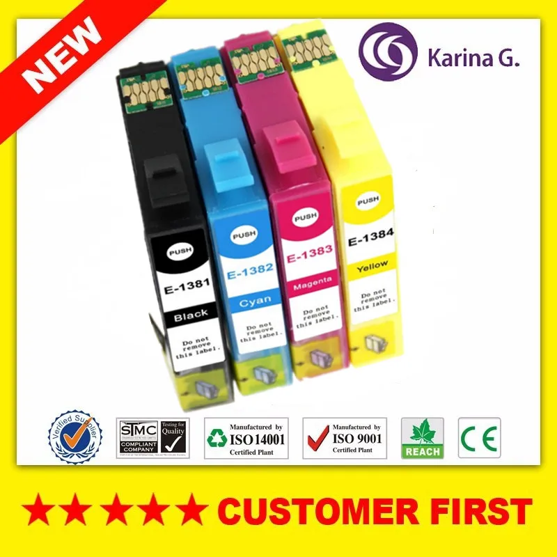 Совместимый чернильный картридж для Epson T1381 T1381-T1384 подходит Stylus TX235W TX420W TX430W и т. Д. |