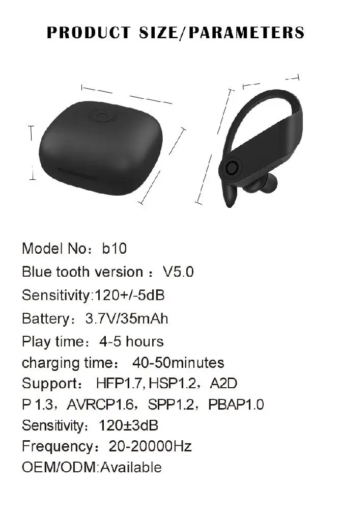 B10 Bluetooth 5,0 наушники Беспроводная Спортивная гарнитура Tws стерео наушники с микрофоном зарядная коробка для всех смартфонов