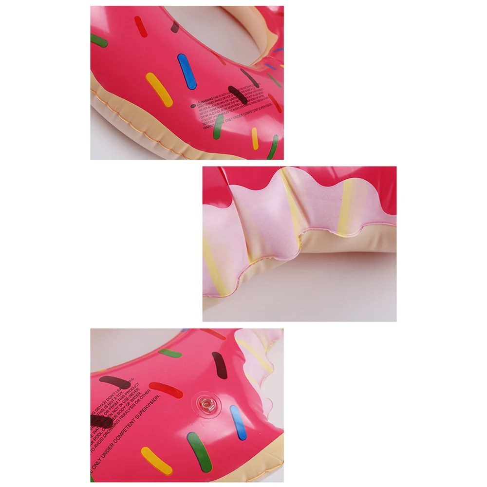 

Inflatable Colorful Swimming Ring Safe Pool Float Summer Outdoor Activitives Beach Party Cute Donut Shape Kids Swimming Circle