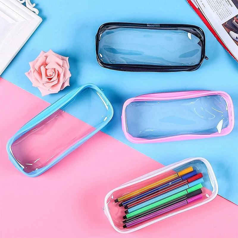 

1x Metal Pen Signature Pen Ball Pen Pen Business & 8 Pack Clear Pencil Case PVC Big Pencil Bag with Zipper