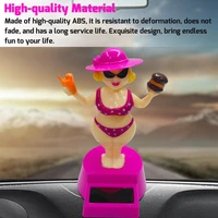 creative solar rocking toys shaking head doll car decoration rich lady dancing doll car dashboard decoration energy saving decor