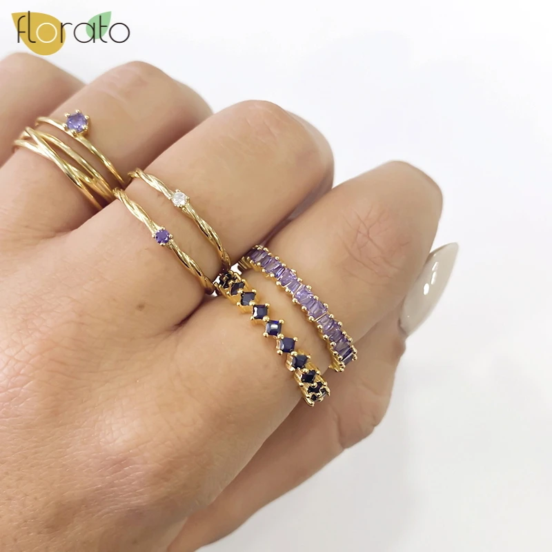 

New Arrivals 925 Sterling Silver Ring For Women With Round Purple Amethyst Gemstones Rings Wedding Party Jewelry Wholesale Gift