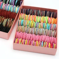100pcslot child girls hair bands candy color hair ties colorful simple rubber band elastic scrunchies baby gum hair accessories