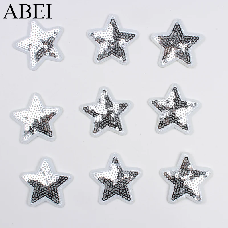 Серебряные нашивки со звездами и блестками для джинсов школьных сумок обуви шляп