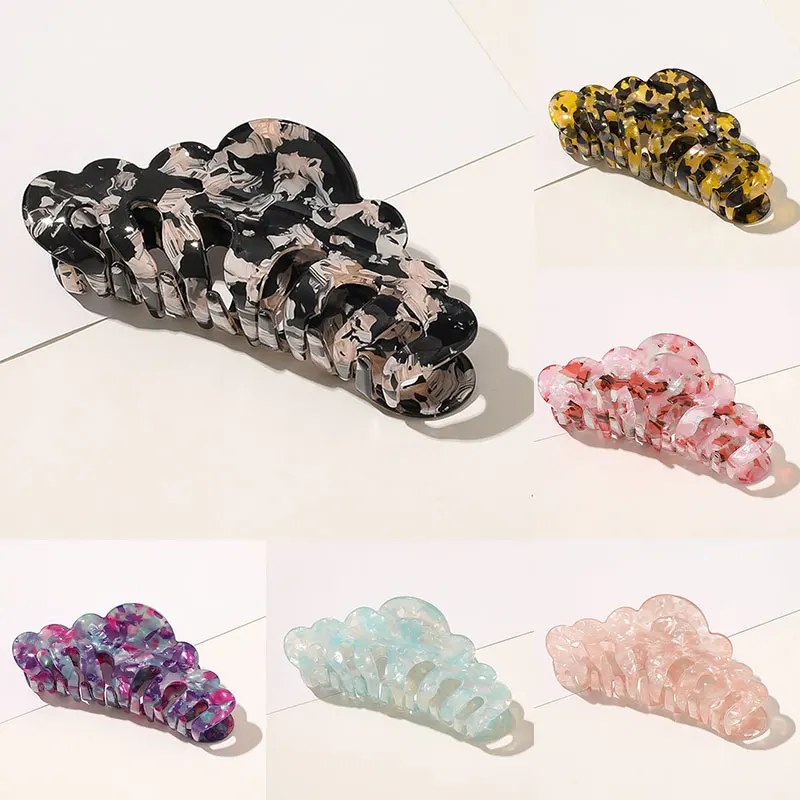 Модный Леопардовый цвет акриловый мрамор заколка для хвоста цветные волосы