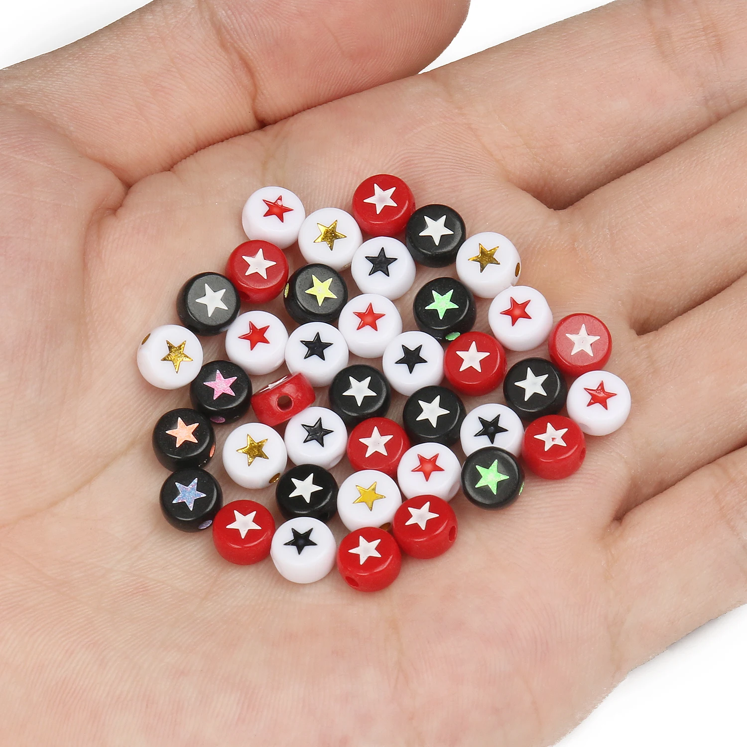 7x4 мм акриловые разделенные бусины звездный узор круглые формы для изготовления