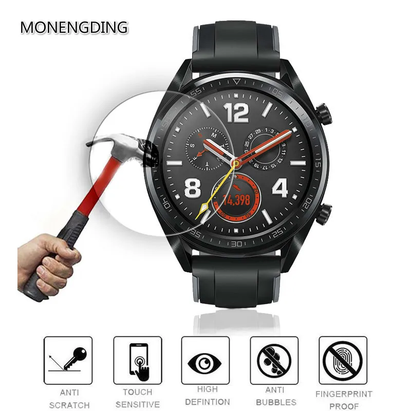 Защитное стекло 9H для часов Huawei Watch GT Защита экрана 2 Pro Touch закаленное с полным
