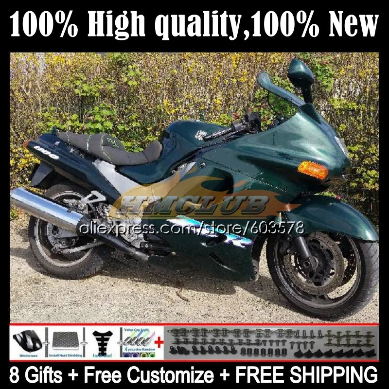 

ZX-11R For KAWASAKI NINJA ZZR1100 ZX 11R ZX11 R 72CL.148 ZX11R 1993 1994 1995 1996 ZZR 1100 97 98 99 00 01 Fairings Dark Green