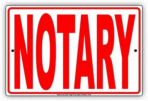 

Notary Red Letters Certified Officials Alert Notice Sign