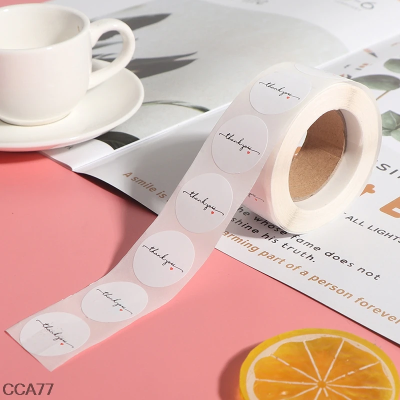 

500pcs/roll Round White paper label sticker thank you sticker scrapbook 1 inch