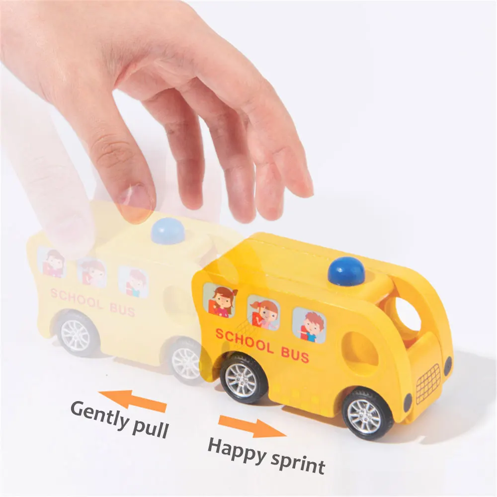 

Children'S Toy Wooden Pull Back Car Police Cars Ambulances Fire Trucks Many Kinds Of Fun Toy Cars For Children Over 3 Years Old