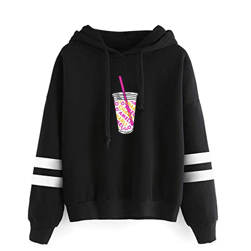 

New Ice Coffee Splatter Hoodies Sweatshirts Boys/Girls Charli DAmelio Hoodie White hand embroidery Pullover Unisex Tracksuit