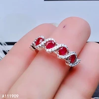 kjjeaxcmy boutique jewelry 925 sterling silver inlaid natural ruby ring female support detection beauty